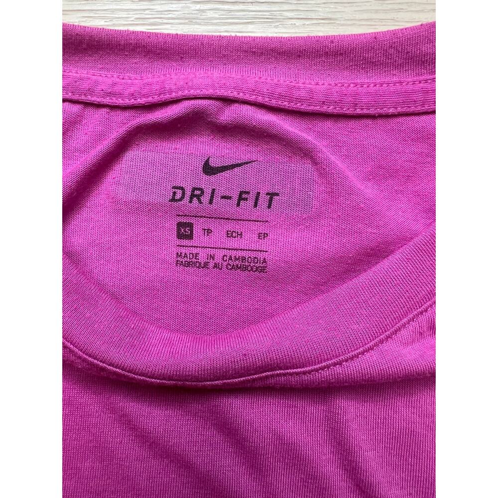 Nike cropped short sleeve‎ hot pink dri-fit sz XS workout athletic t shirt. - Picture 5 of 9